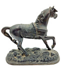 Spelter Arabian Horse -antique Bronze Horse Statue -great Patina - Vintage