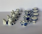 Lot Of 8 Handpainted Blue   White Chopstick Rests 4 Pillow Baby And 4 Dragons