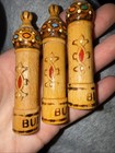 3 Bulgarian Hand-painted Wooden Perfume Holders