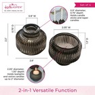 Kate Aspen Taper Candle Holders  Smoke Grey Ribbed Glass  Set Of 4 Candlesticks