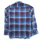 Krooked Skateboards Mens Blue Plaid Flannel X-large Button Up Long Sleeve Shirt 