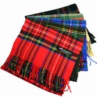 Mens 100  Cashmere Made In Scotland Royal Stewart Check Plaid Tartan Long Scarf 