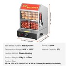 Commercial Hot Dog Steamer 2-tier Electric Bun Warmer 28 5qt Slide Doors
