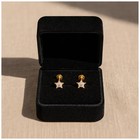 14k Solid Gold Cz Stud Earrings White Basket Set Screw Back 4x4mm   6x6mm