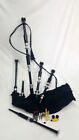 Scottish Great Highland Bagpipe Silver Mount Black Polished Wood Free Tutor Book