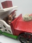 Vintage Wooden Santa Express Mechanical Music Box Old Car Truck Toys Bears