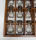 Mcm Vintage Wood Hanging 12 Tear Drop Glass Mushroom Top Jars Spice Rack Walnut