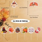 24 Pack Happy Thanksgiving Cupcake Toppers Set  Multi Patterns B