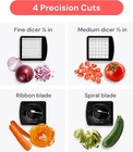 Pro Original Vegetable Chopper   Spiralizer  4in1 Slicer With Steel Blades White