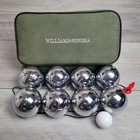 Vintage Williams Sonoma Bocce Ball Complete Set Stainless Steel W original Case