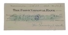 1922 Bank Check  The First National Bank  Marysville  Ca