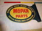 Vintage Mopar Parts Chrysler Corporation Dodge 21 5  Metal 2 Sided Flange Sign