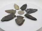 Lot Of  7 Notched Indian Arrowhead - Authentic With Great Colors 2   To 1 5 8   