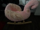 Qaba Rocking Horse kids Ride On Horse Swan Rocker W sound plush Seat woode
