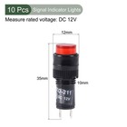 10 Pcs Indicator Light Light Panel Neon Bulb Provide Flush Signal Red Led Dc 12v
