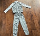 Nike Boys Gray 2-piece Knit Tracksuit Set Full Zip Jacket   Pants Size Ym 10 12