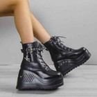 New Women Ankle Boots Platform Wedge Short Boot High Heels Pumps Party Shoes