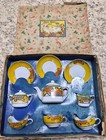 Vtg 1930s Little Hostess Child Toy Tea Set Japan Lusterware Crescent Saucer Box