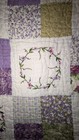 Baby Quilt Girl Purple   White Crib Size 32  X 36  Embroidery Ruffles Quilted