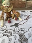 Vintage 1930s Celluloid Wind Up Tumbling Clown Toy W Original Key Japan Working