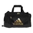 Adidas Defender Gym Duffel Bag Jersey White   Black Gold Small 20x11x11 5 Travel