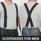 Heavy Duty Elastic Suspenders For Men Trouser Pants Braces Strap Work Belt