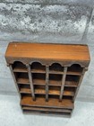 Vintage Thimble Display Case Wood Wall Rack Hanging Shelf