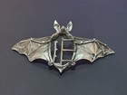 Antique 1908 Ferdinand Erhart French Art Nouveau Silver Bat Belt Sash Buckle