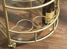 Bar Cart Gold And Glass Metal Rolling 2 Shelf Beer Wine Alcohol Serving Stand