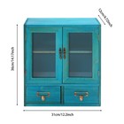 2-tier Wood Storage Cabinet W  2 Drawers Double Door Counter Top Storage Cabinet