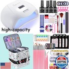 Quoyiyo Nail Polish Organizer Case Hold 42 Bottles  15 Ml  And Nail Lamp  Dou