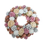 Elegant Fall Wreath - Natural Pinecones  Foam   Cloth  Indoor outdoor  Holiday 