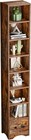 New Tall Narrow Bookshelf W Drawer 6 Adjustable Shelves Storage Cabinet Brown