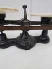 Antique Ohaus 2 Kilo Balance Scale - Cast Iron W Milk Glass Trays