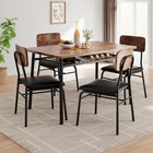 Dining Table Set For 4  5-piece Kitchen Table W  Storage Rack upholstered Chairs
