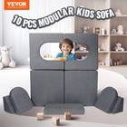 Vevor Modular Kids Play Couch 10pcs Diy Creative Toddler Sectional Sofa Grey
