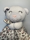 Carters Pink Gray Cheetah Leopard Baby Security Blanket White Bear Lovey