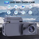 Hd Dash Cam Front 2k Dash Camera   Wifi App Control Night Vision Wdr 64g Tf Card