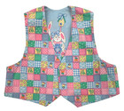 Garden Bunnies Childrens Handcrafted Reversible Novelty Vest Small Blue Cotton