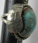 Vintage Southwest Native American Navajo Sterling Silver Turquoise Ring Sz 9 5