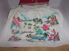 Hawaiian Islands Vintage 1950 s Cotton Printed Souvenir Apron Hula Lei Vguc