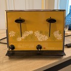 Vintage Toastmaster Sovereign Toaster Yellow Floral Chrome 4 Slice Mcm 1960-70   s