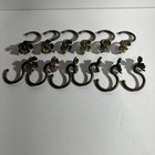 Vintage Brass Tone Dogwood Flower Shower Curtain Hooks Set Of 12 Bathroom Floral