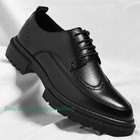 Wing Tip Men s Faux Leather Dress Shoes Round Toe Brogue Lace Up Formal Fashion