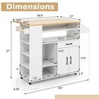 Drop-leaf Kitchen Island Cart W  Power Outlet Wine Rack Glass Holder Drawer