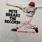 Vintage Pete Rose Breaks The Record Mesh Shirt Mens Large White 1985