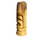 Vintage Hawaii  Polynesian  Tiki Totem Statue Hand Carved Wooden Warrior 8  Tall