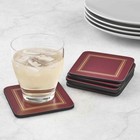 Pimpernel Square Classic Burgundy Cork Backed Drink Coasters Set Of 6 