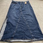Levi s Women s Iconic Maxi Slit Skirt Dark Blue Tag Sz  28 Measures 30 In Waist