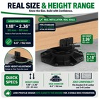 Deckit 12-pack Adjustable Deck Support Pedestals  1 18    2 36  12 Pack  Black